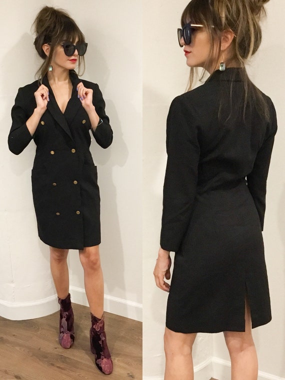 80's Black Blazer Dress