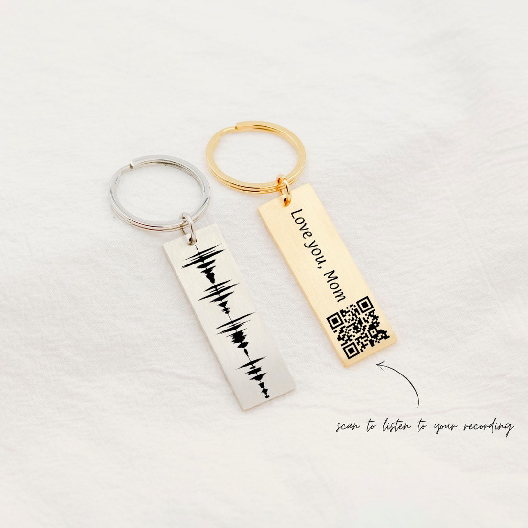 NEW Matte Finish Soundwave Keychain With QR Code, Voice Recording