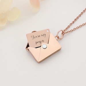 Envelope Locket Necklace, Secret Message Necklace, Hidden Message Necklace, Secret Message Locket, Couple Gift, Best Friend Gift