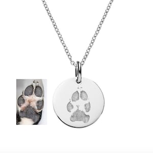 Custom Paw Print Necklace, Actual Paw Print Necklace, Pet Owner Necklace, Pet Loss Necklace, Memorial Jewelry, Pet Owner Gift