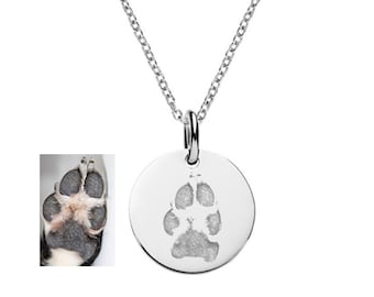 Custom Paw Print Necklace, Actual Paw Print Necklace, Pet Owner Necklace, Pet Loss Necklace, Memorial Jewelry, Pet Owner Gift