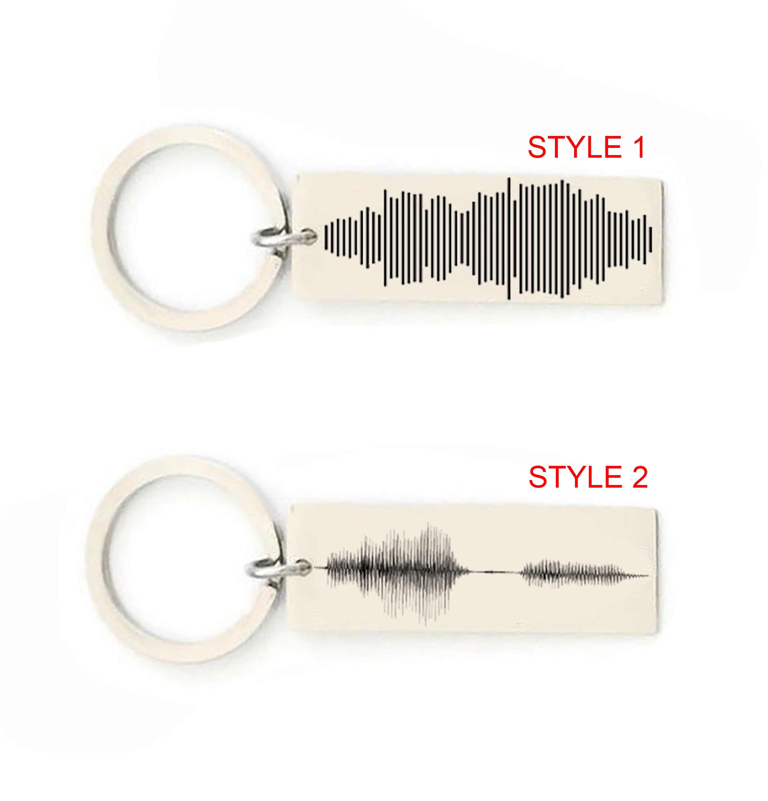 Personalized sound hotsell wave keychain