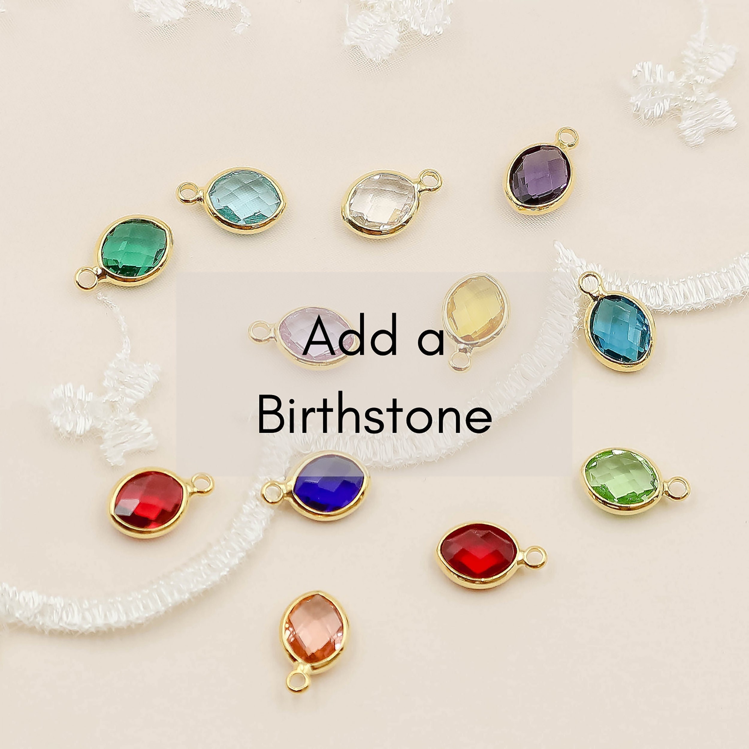 Birthstone necklace on sale add on