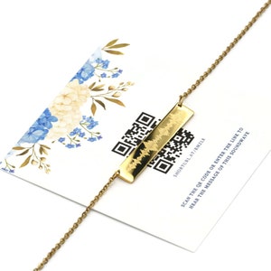 Sound Wave with QR Code, Soundwave Necklace, Custom Engraved Soundwave, Bar Necklace, Voice Recording Necklace, Your Voice Necklace