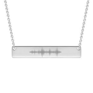 Soundwave Necklace, Custom Engraved Soundwave, Bar Necklace, Voice Recording Necklace, Your Voice Necklace, Heartbeat Necklace