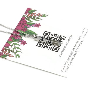 Sound Wave with QR Code, Soundwave Necklace, Custom Engraved Soundwave, Vertical Bar Necklace, Voice Recording Necklace, Your Voice Necklace