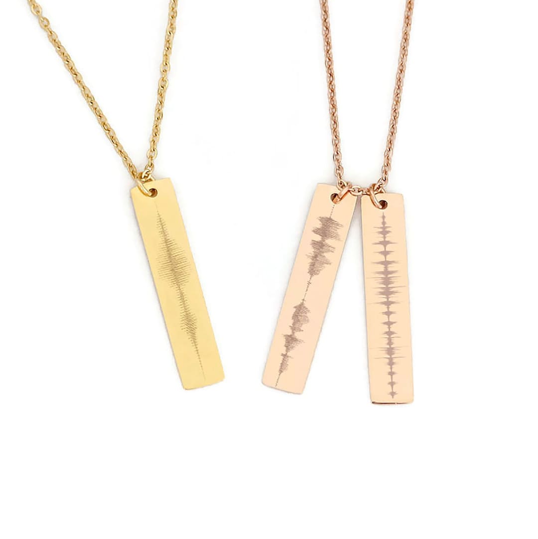 Soundwave Necklace, Custom Engraved Soundwave, Bar Necklace, Voice