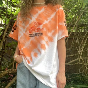 MOTORCYCLE BABE T-SHIRT, hand printed linocut/block print dyed t-shirt