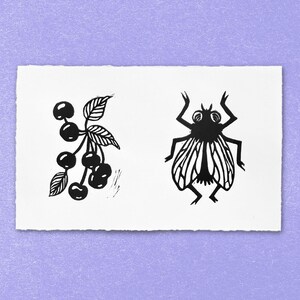 COMBINE ANY TWO, hand printed linocut/block print on paper