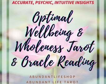 Wellness Tarot Reading: Divine Guidance, Audio/Video or Live Zoom