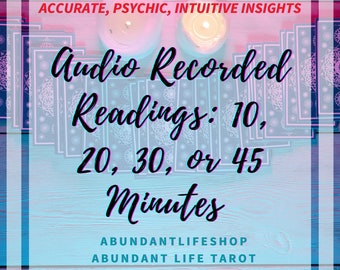 Audio Recorded Reading | NEXT DAY Reading | Fast Tarot and Oracle Reading | Choose Length of Time