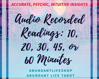 Audio Recorded Reading | Fast Tarot and Oracle Reading | Choose Your Reading Length of Time