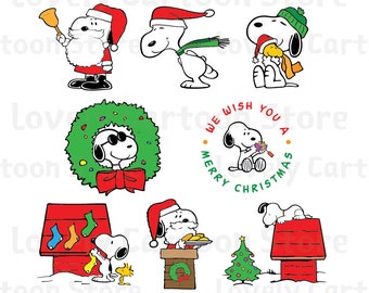 Snoopy Christmas Svg Etsy