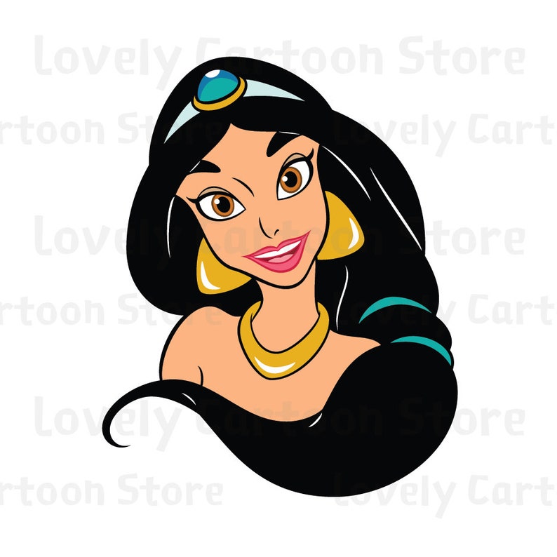 Download Princess Jasmine Svg Eps Dxf and Png formats 5 Cliparts | Etsy