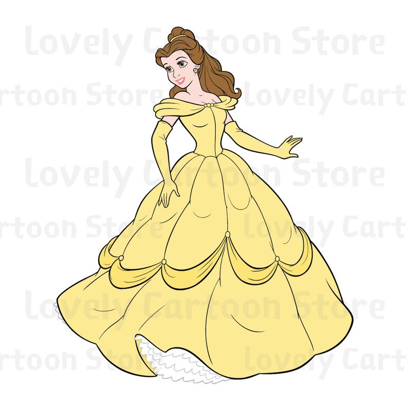 Belle Svg Eps Dxf and Png formats 7 Cliparts Disney | Etsy