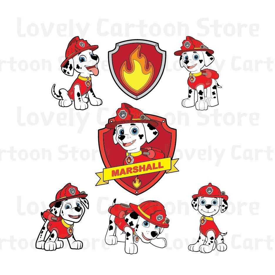 Download Paw Patrol Marshall Svg Eps Dxf And Png Formats 7 Etsy