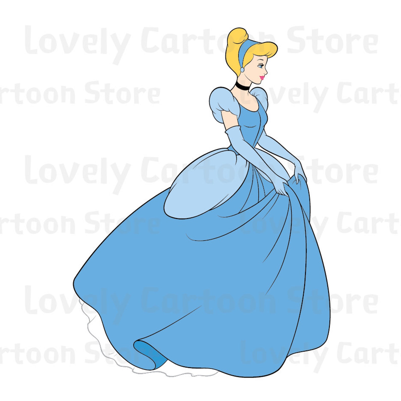 Cinderella Svg Eps Dxf and Png formats 7 Cliparts Disney | Etsy