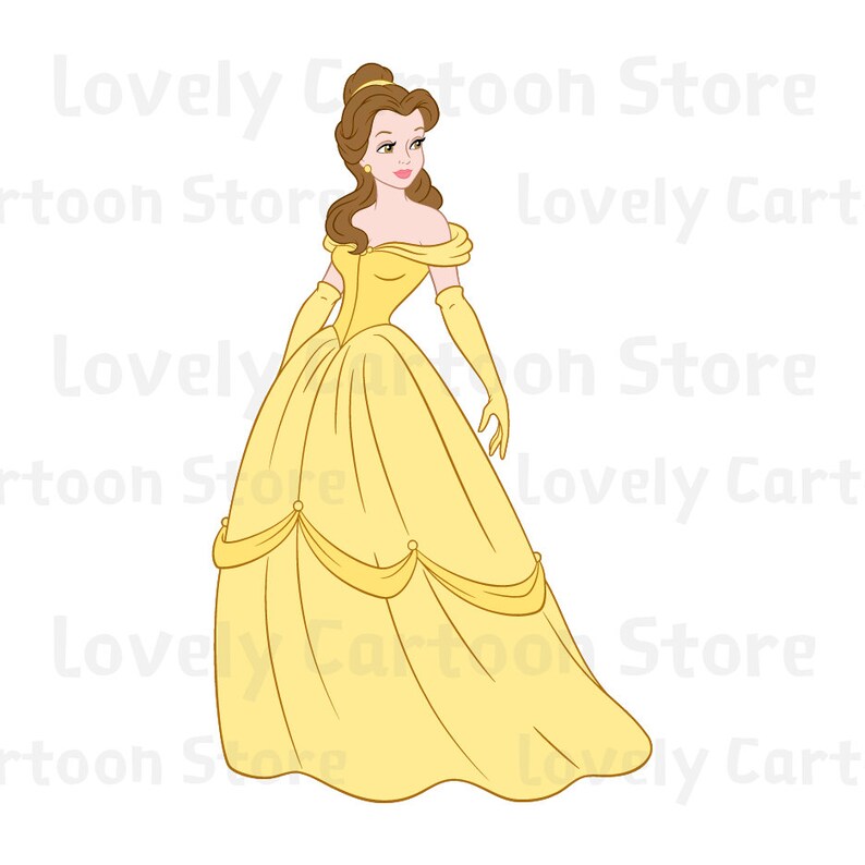 Download Eps Dxf And Png Formats Belle Svg Disney Princess Digital Download 7 Cliparts Clip Art Art Collectibles