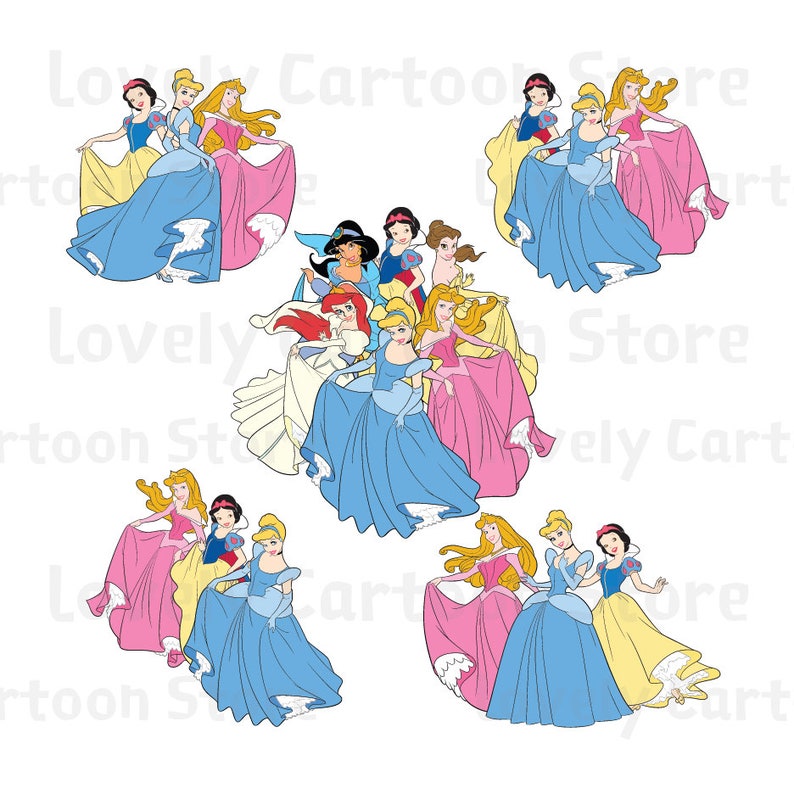 Download Disney Princess Svg Eps Dxf and Png formats 14 Groups | Etsy