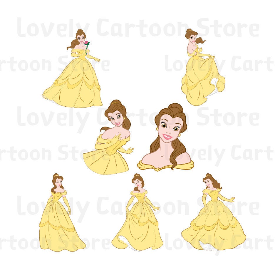 Download Belle Svg Eps Dxf and Png formats 7 Cliparts Disney | Etsy