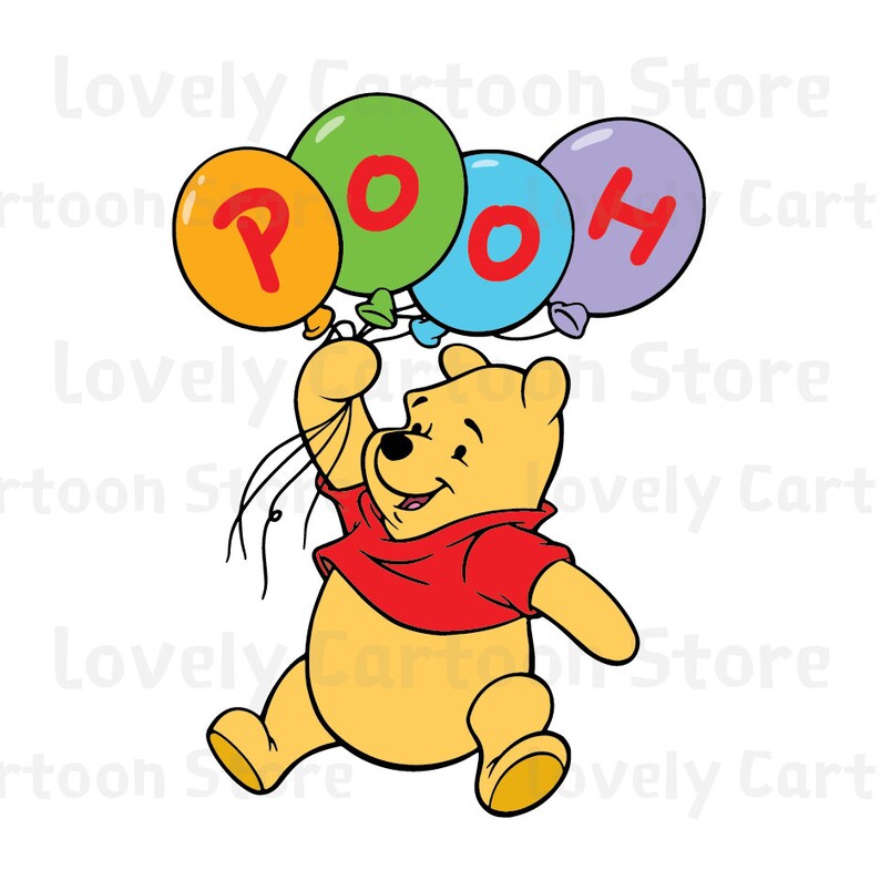 Download Winnie The Pooh With Ballons And Hunny Svg Eps Dxf and Png ...