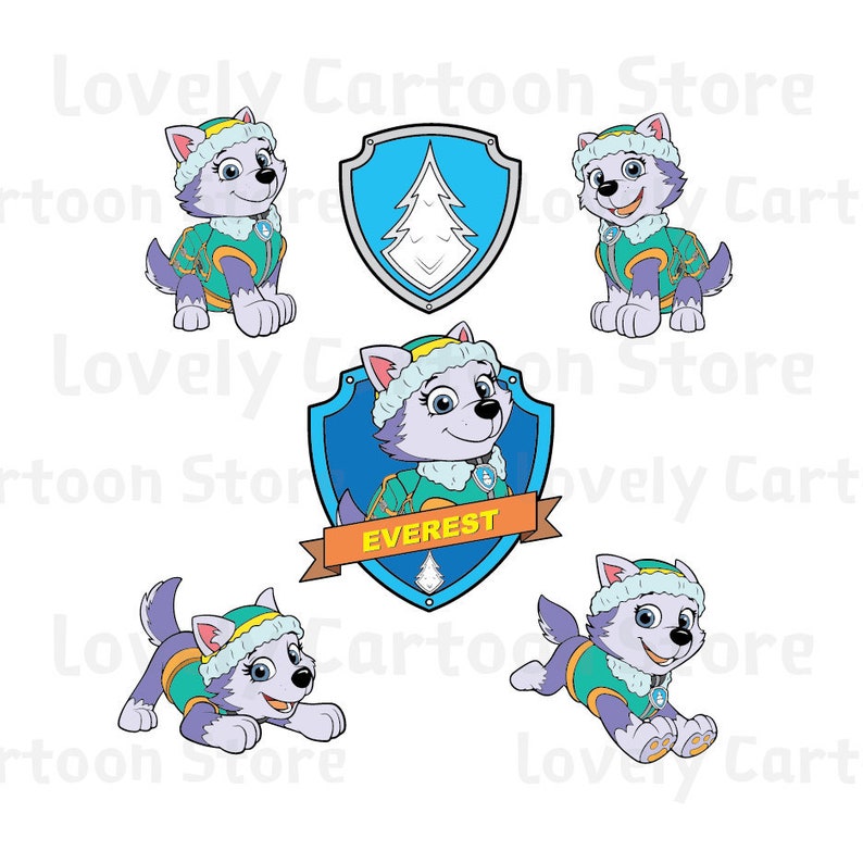 Download Paw Patrol: Everest Svg Eps Dxf and Png formats 6 Cliparts ...