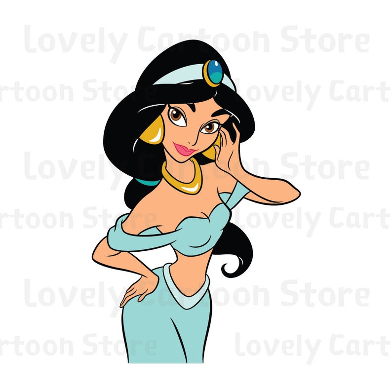 Download Princess Jasmine Svg Eps Dxf and Png formats 5 Cliparts | Etsy