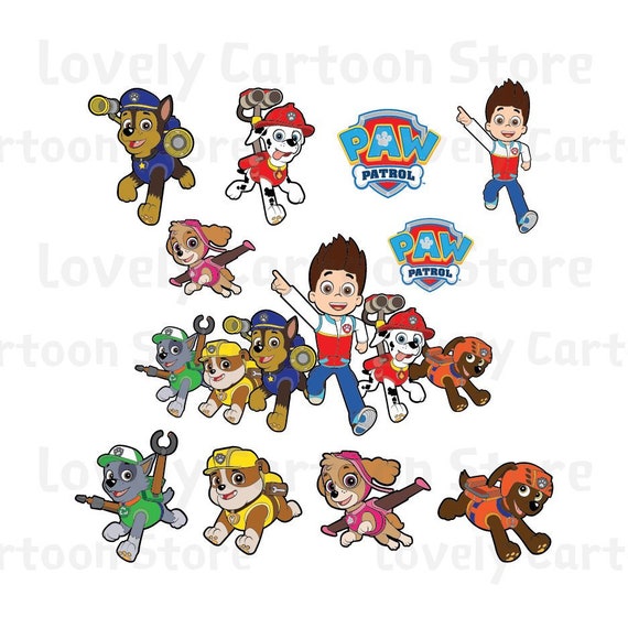 Download Paw Patrol Members Svg Eps Dxf And Png Formats 9 Cliparts Etsy