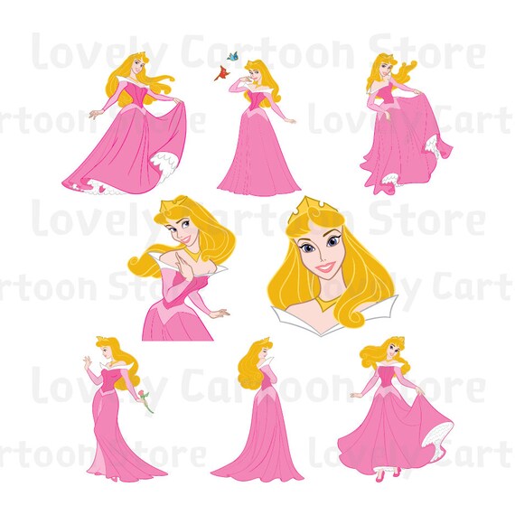 Download Princess Aurora Svg Eps Dxf and Png formats 8 Cliparts | Etsy