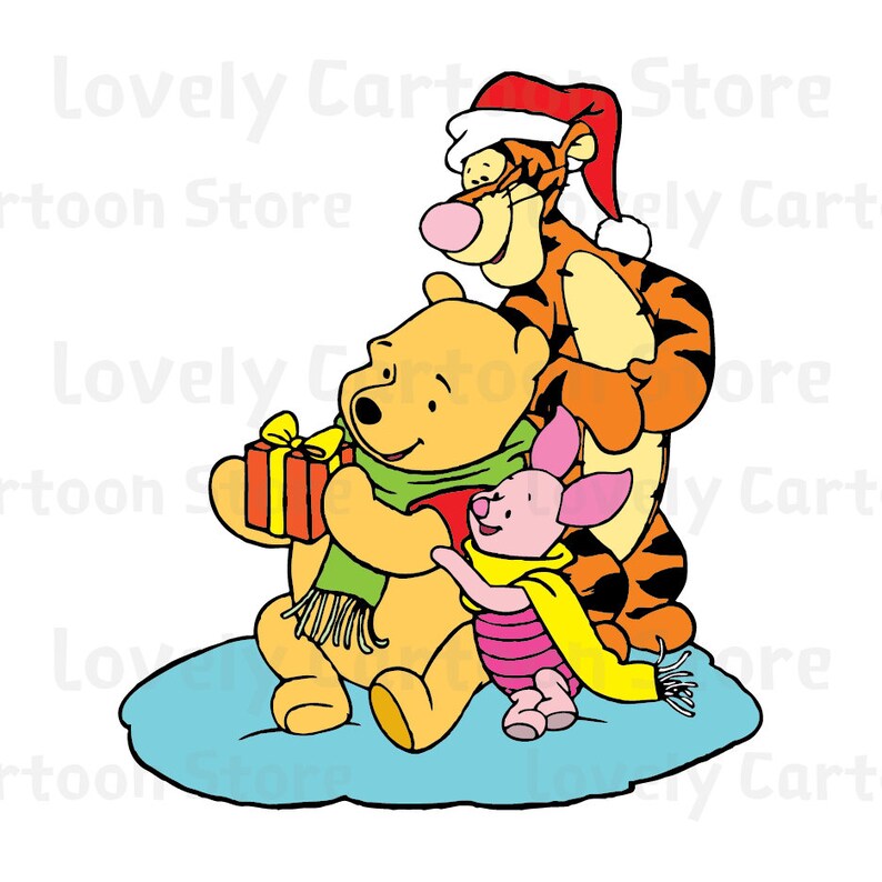 Download Winnie The Pooh & Friends on Christmas Svg Eps Dxf and Png ...