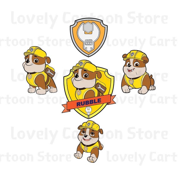 Download Paw Patrol Rubble Svg Eps Dxf And Png Formats 5 Cliparts Etsy