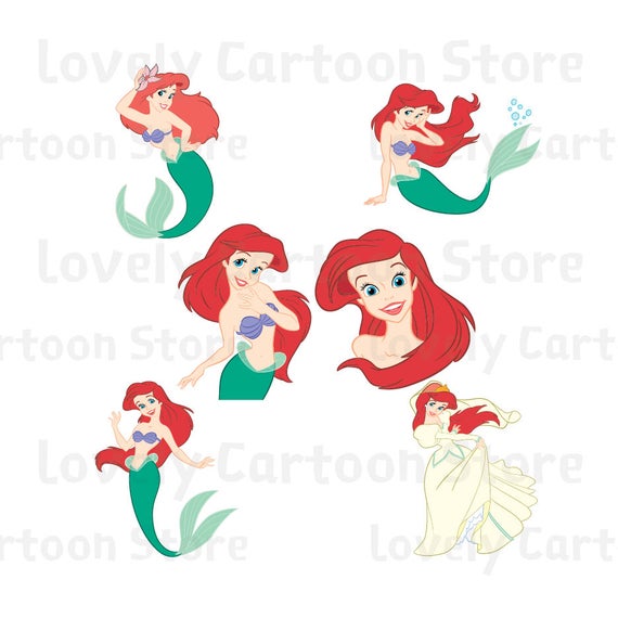 Little Mermaid Ariel Svg Eps Dxf and Png formats 6 | Etsy