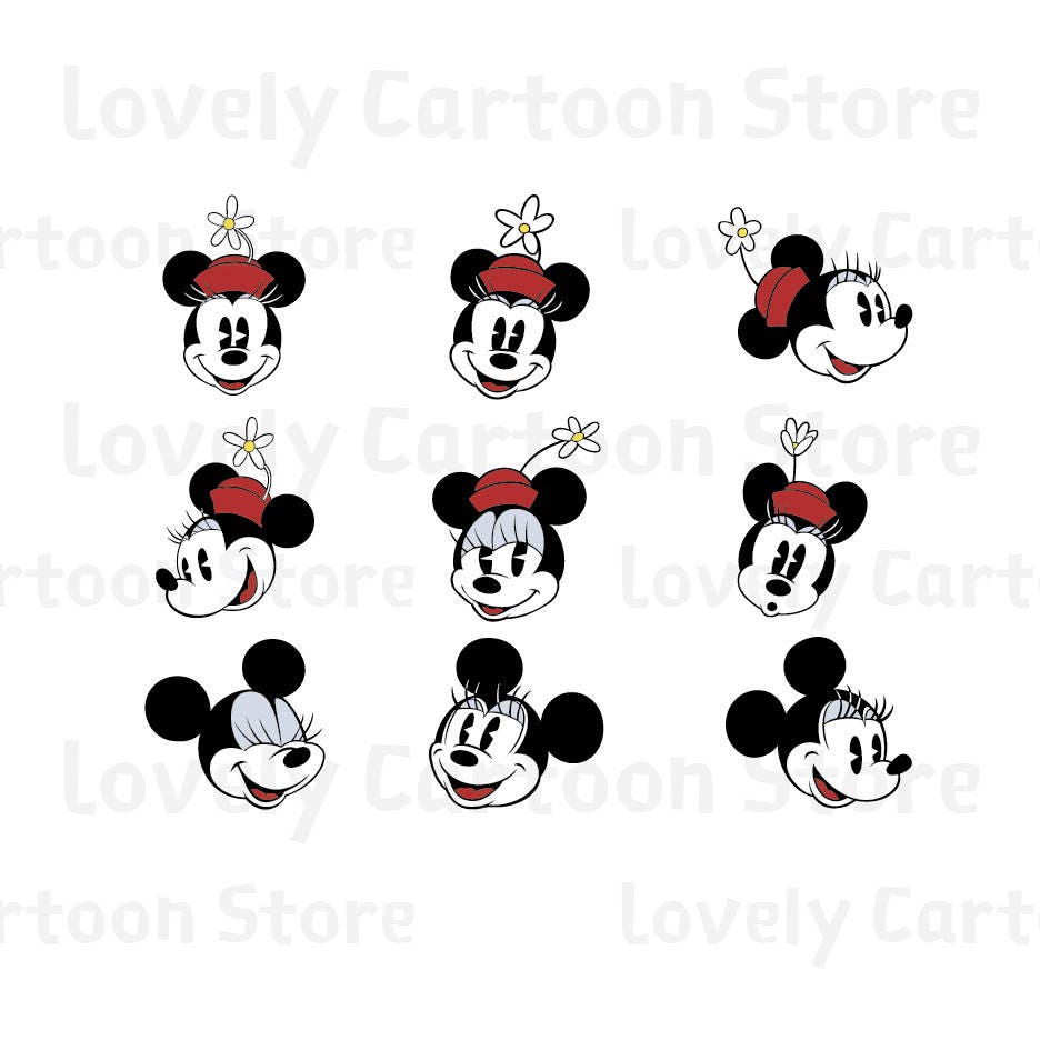 Download Classic Minnie Mouse Emojis Svg Eps Dxf and Png formats 9 | Etsy