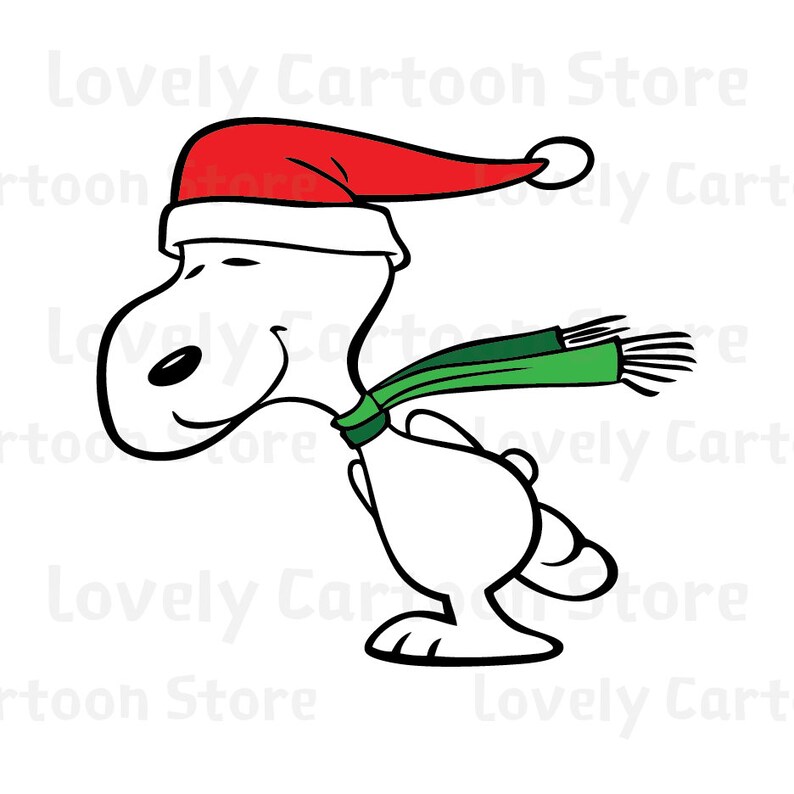 Download Snoopy Christmas Svg Eps Dxf and Png formats 8 Cliparts | Etsy