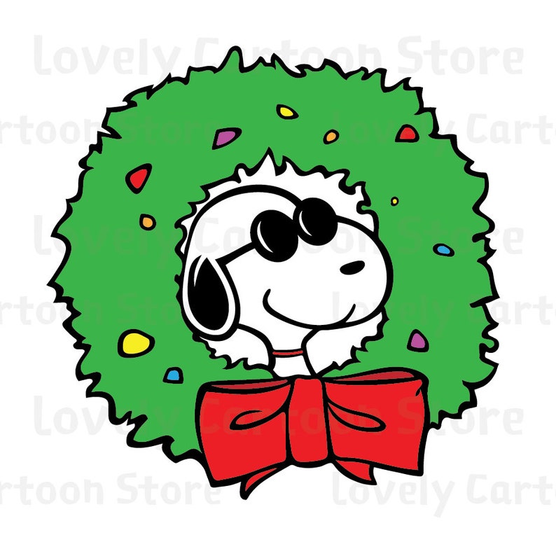 Download Snoopy Christmas Svg Eps Dxf and Png formats 8 Cliparts | Etsy