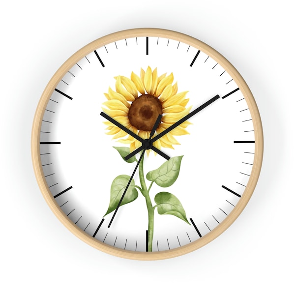Sonnenblumen Uhr | Sonnenblume-Wand-Dekor | Geburtstagsgeschenk | Geschenk für sie | Schlafzimmer Uhr