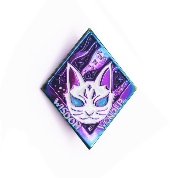 Star Clan enamel pin, cat enamel pin, warriors enamel pin, warrior cats enamel pin, starclan enamel pin, rainbow metal enamel pin