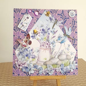 Carte postale fleurs, carte postale lavande, carte postale papillon, carte postale anniversaire, carte postale fleurs bleues, carte insectes