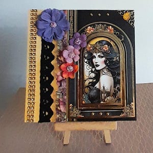 Carte postale femme, carte postale Art Déco, carte postale fée, carte postale anniversaire, carte postale 3D, carte postale féérique.
