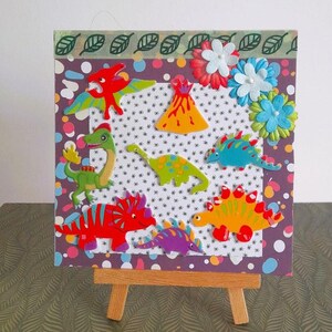 Carte postale dinosaures, carte postale pour enfants, carte postale 3D, carte postale animaux, carte postale 3D, carte anniversaire enfants.