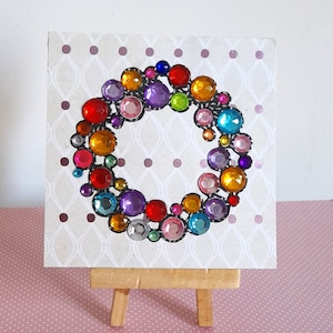 Carte postale strass, carte postale perles, carte postale boutons, carte postale originale, carte postale anniversaire, Fêtes des mères.