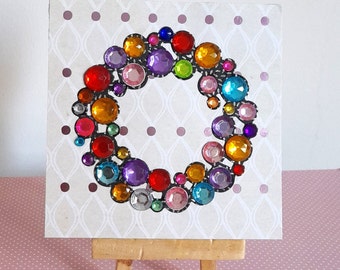 Strass-ansichtkaart, parelansichtkaart, knopenansichtkaart, originele ansichtkaart, verjaardagsansichtkaart, Moederdagansichtkaart.