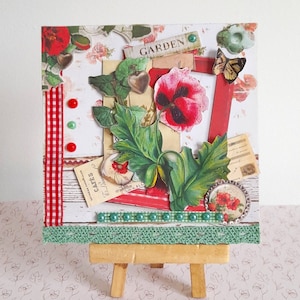Carte postale coquelicots, carte postale fleurs, carte postale 3D, carte postale anniversaire, carterie, carte postale pour femme, jardin.