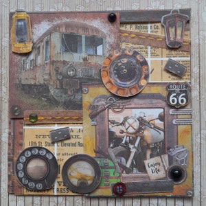 Carte postale moto, carte postale train, carte pour hommes, carte anniversaire pour homme, carte postale Vintage, carte postale rétro, moto.