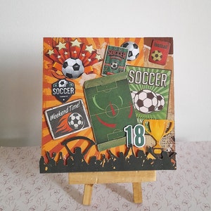 Carte postale football, carte postale pour hommes, carte thème foot, carte anniversaire pour hommes, carte fête des pères, carte fait main.