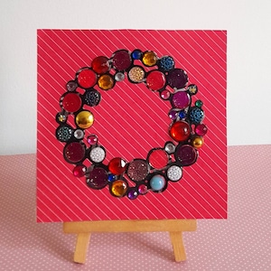 Carte postale strass, carte postale bijoux, carte anniversaire femme, carte demi perles , carte postale fête des mères, carte originale.