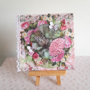 Carte postale fleurs, carte postale Fête des mères, carte postale shabby chic, carte postale roses, carte postale 3D, shabby chic, fleurs.
