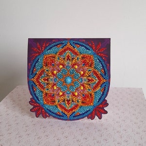 Carte postale Mandala, carte postale diamant, Mandala, carte postale anniversaire, carte postale fait main, carte postale fête des mères.