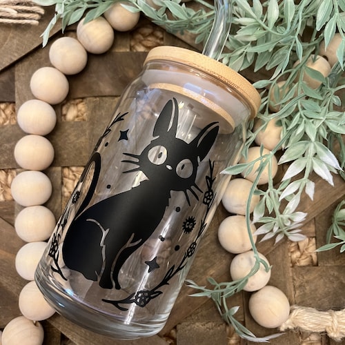 Jiji Beer Can Glass Black Cat studio Ghibli Anime Cup Etsy