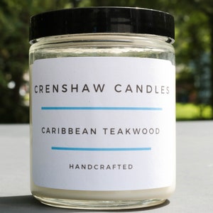Caribbean Teakwood Soy Candle | Housewarming Gift | Gift for Him | Gift for Her.